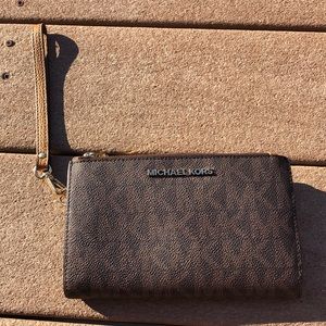 Michael Kors brown wristlet